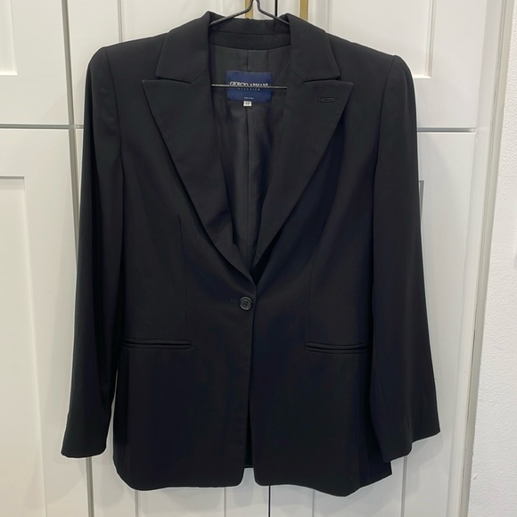 Giorgio Armani Classico 100% Wool Black Blazer - Picture 1 of 11